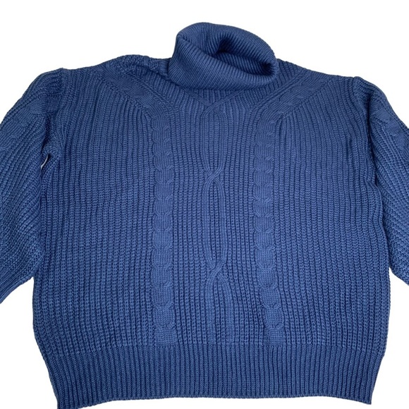 Navy Blue Turtle Neck Sweater Size Large New Without Tags So Soft - Picture 1 of 7